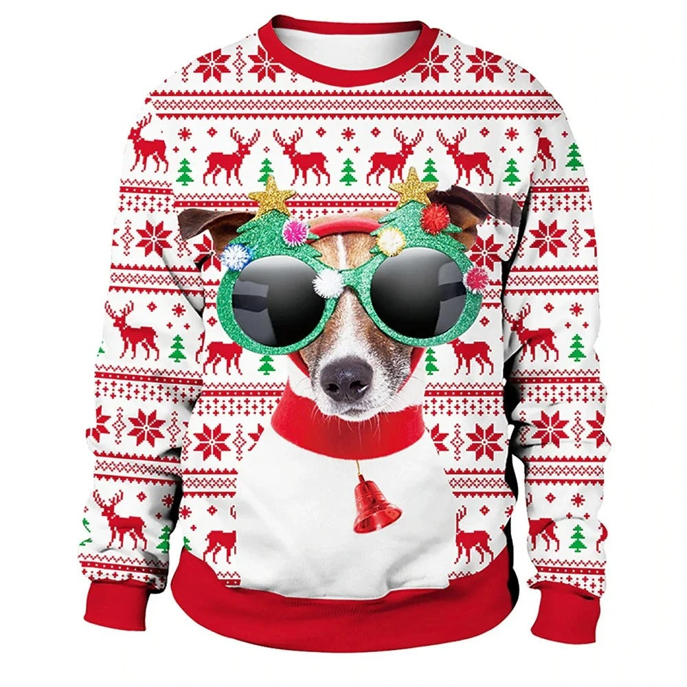 Rundhalsausschnitt Weihnachtspullover