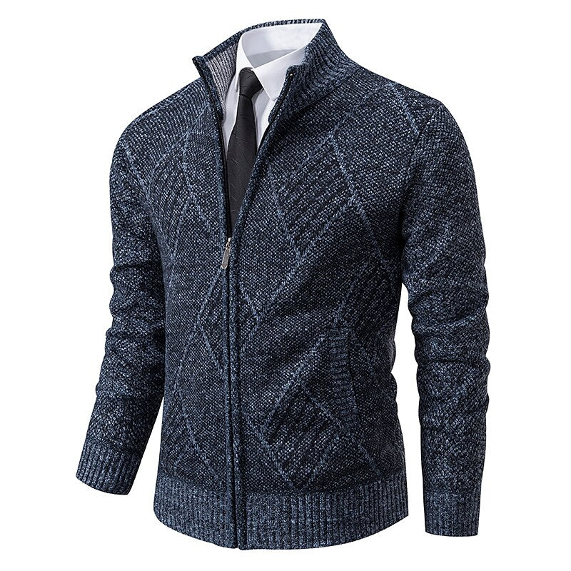 Alder Modehaus - Stylischer Zipper-Strickpullover für Herren