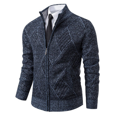 Alder Modehaus - Stylischer Zipper-Strickpullover für Herren