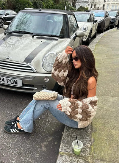 DEVIN - STRICKJACKE AUS GROBER STRUKTURIERTER MASCHEN