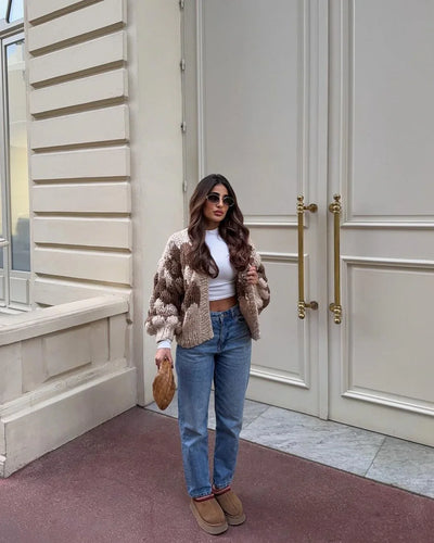 DEVIN - STRICKJACKE AUS GROBER STRUKTURIERTER MASCHEN