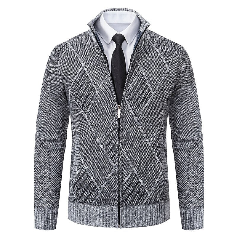 Alder Modehaus - Stylischer Zipper-Strickpullover für Herren