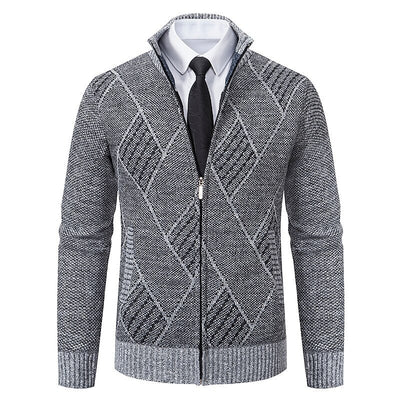 Alder Modehaus - Stylischer Zipper-Strickpullover für Herren