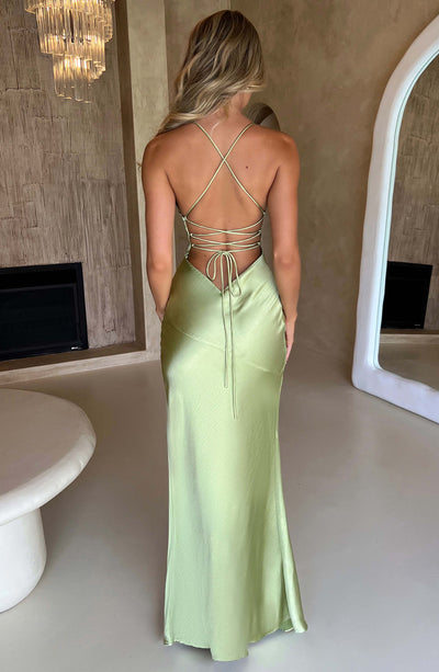 Natalie - Satiniertes Maxikleid