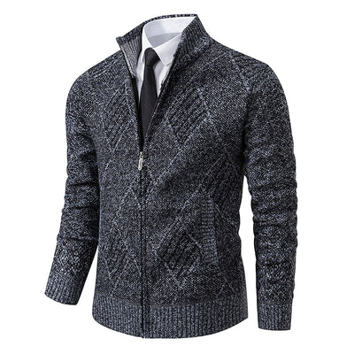 Alder Modehaus - Stylischer Zipper-Strickpullover für Herren