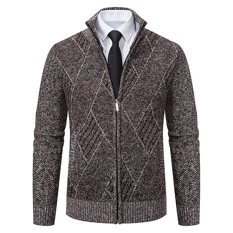 Alder Modehaus - Stylischer Zipper-Strickpullover für Herren