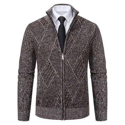 Alder Modehaus - Stylischer Zipper-Strickpullover für Herren