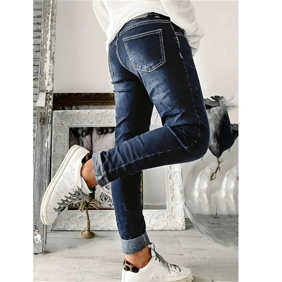 SEDA - STRETCH-JEANS MIT KNÖPFEN