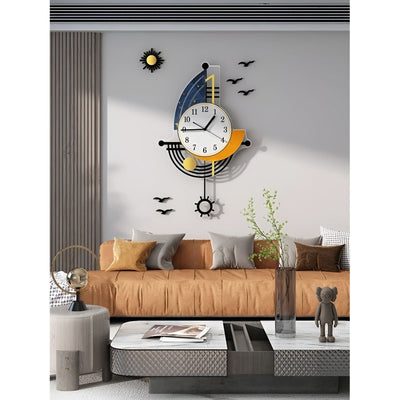 CoastalTime – Nautische Wanduhr mit Segeljacht-Design für Küstenflair