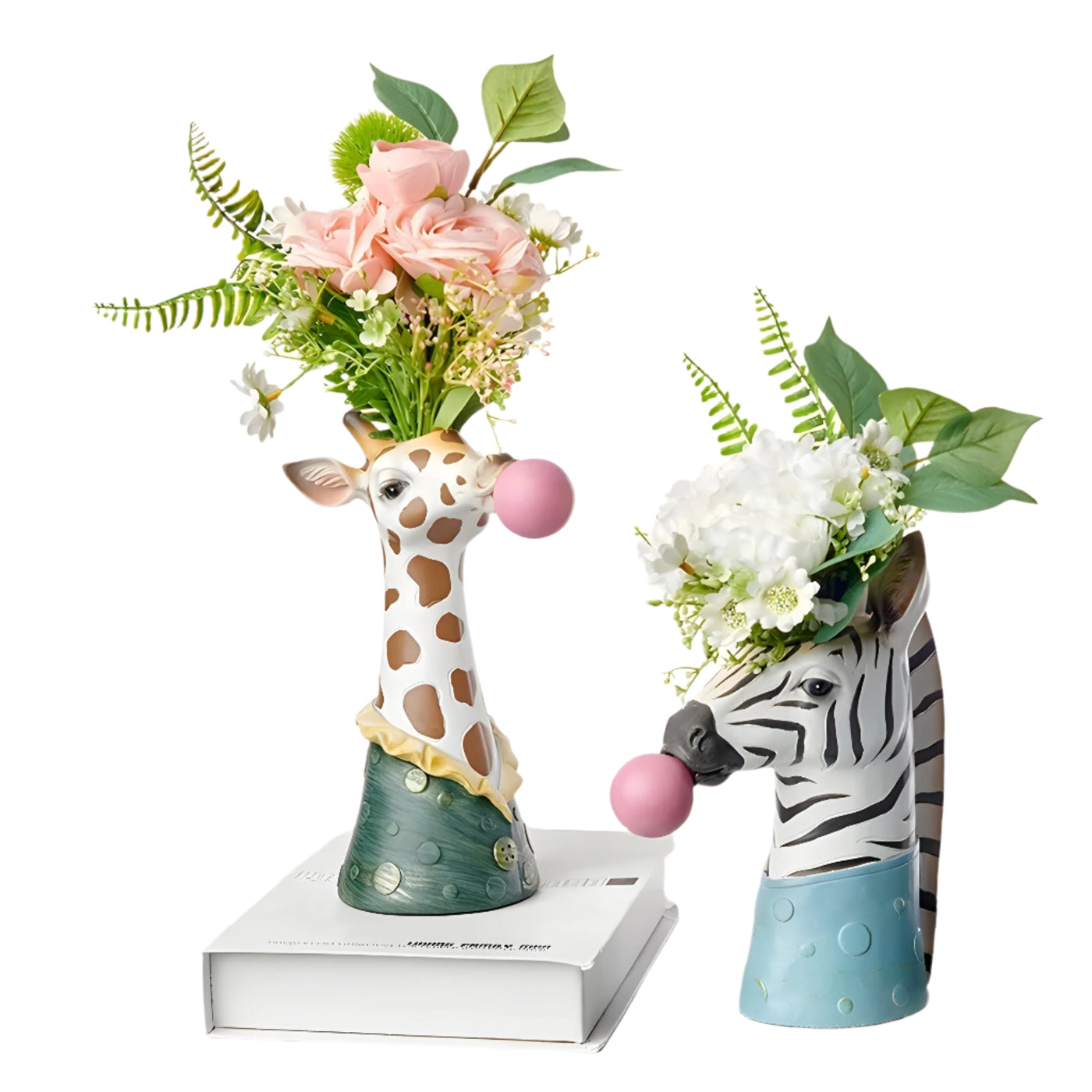 SafariWhimsy – Künstlerisch, tierinspiriertes Blasen-Vase