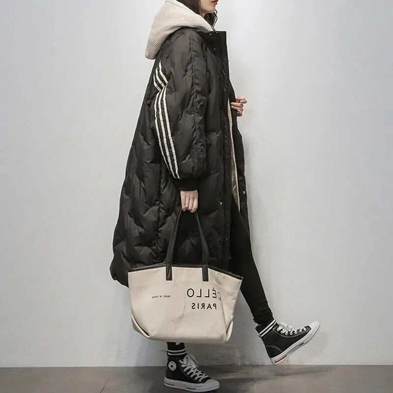 Lange warme Jacke für Frauen