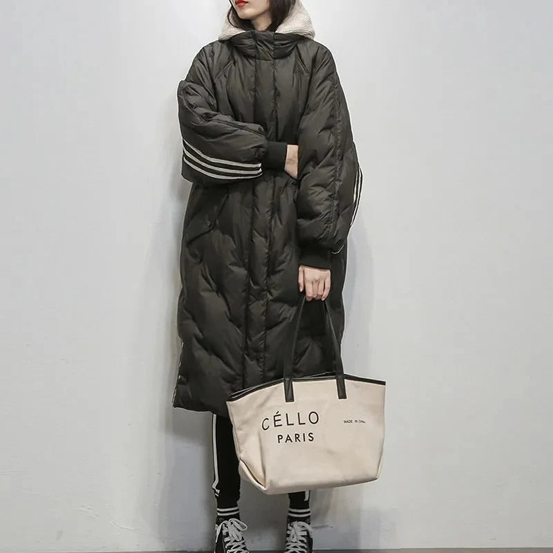 Lange warme Jacke für Frauen