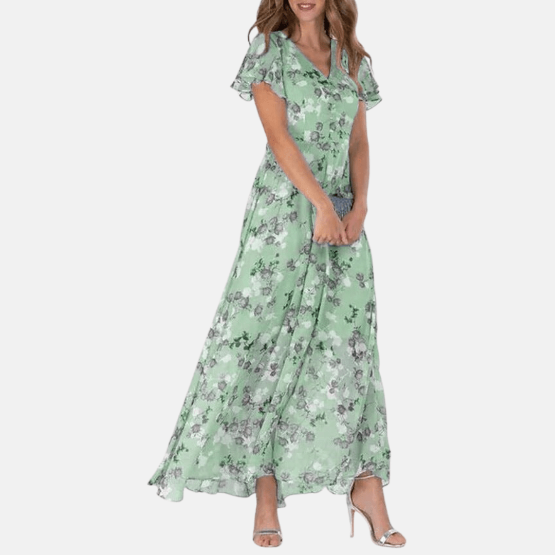 Susanna | Elegantes und fließendes Kleid in A-Linie mit Blumenmuster für Frauen