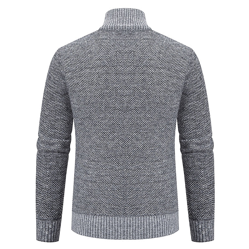 Alder Modehaus - Stylischer Zipper-Strickpullover für Herren