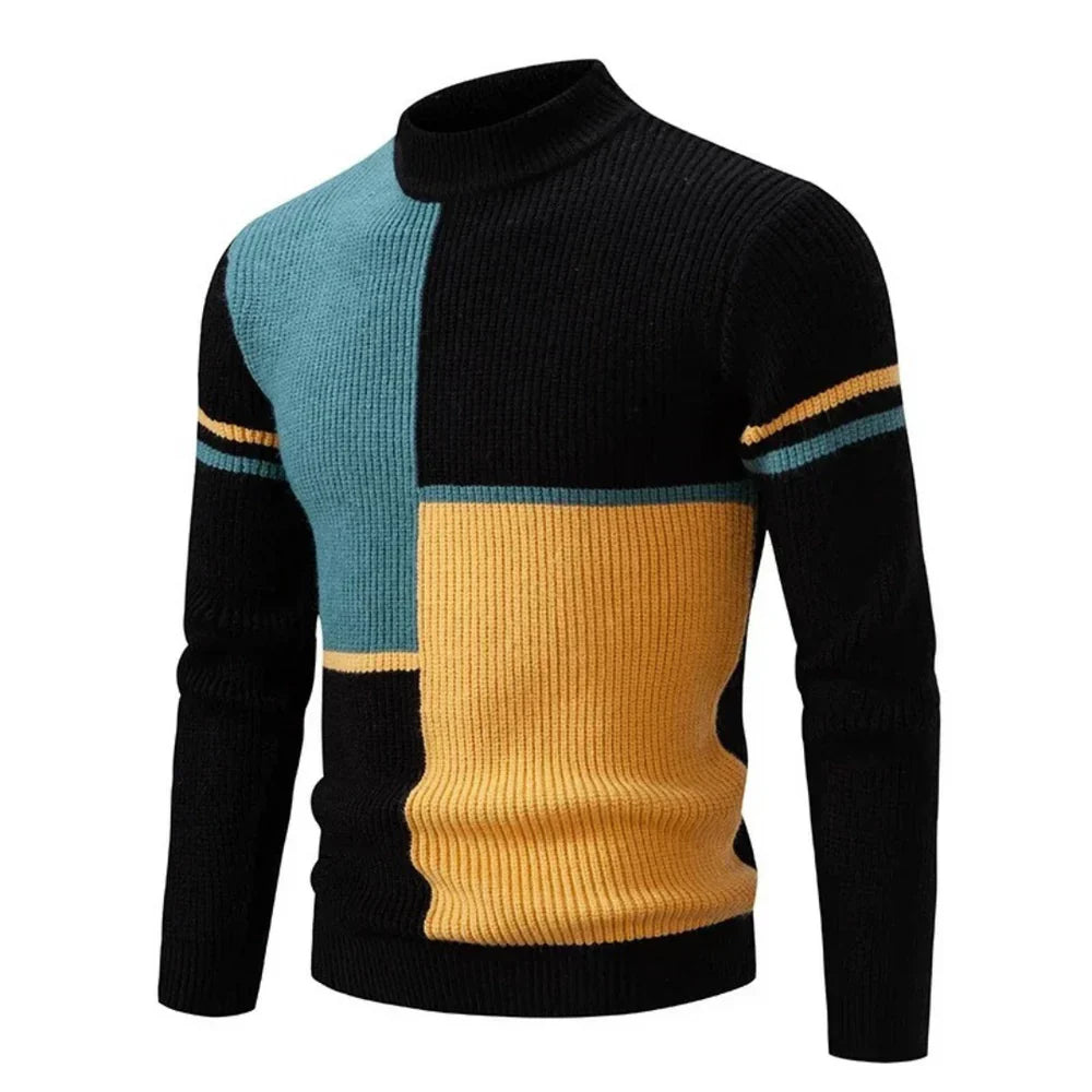 Enzo | Grafik-Blockmuster Strickpullover für Männer