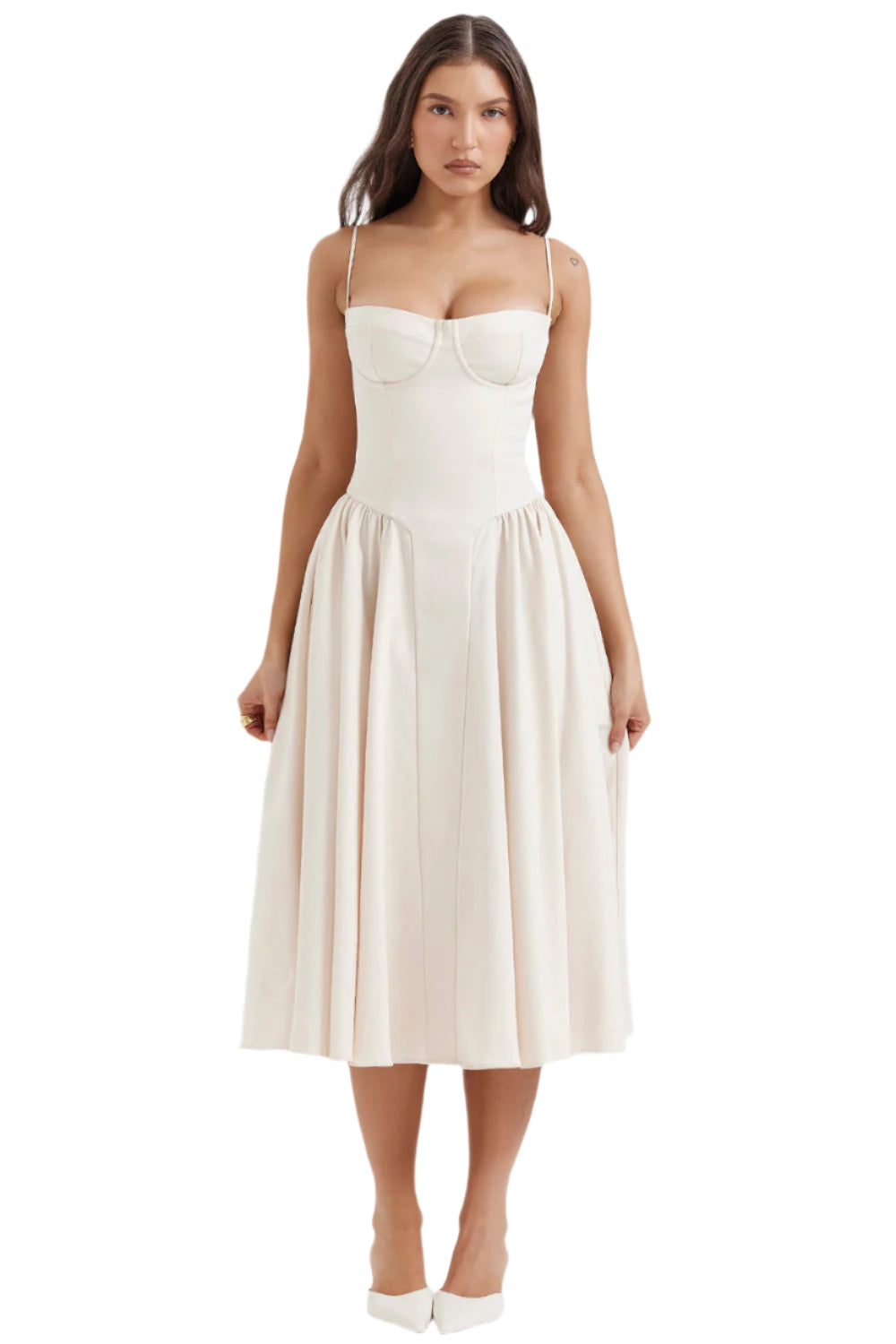 Élodie Verfeinerte Midi-Kleid