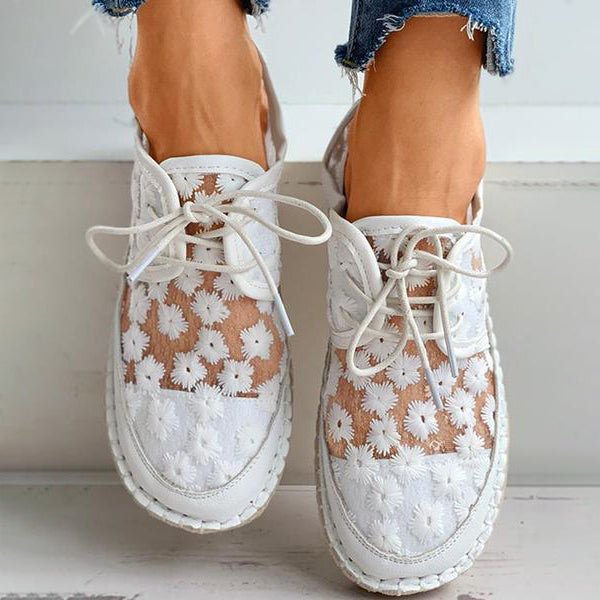 Arabella | Orthopaedic Modischer, luftiger Schuh mit Blumenmuster