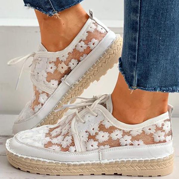 Arabella | Orthopaedic Modischer, luftiger Schuh mit Blumenmuster
