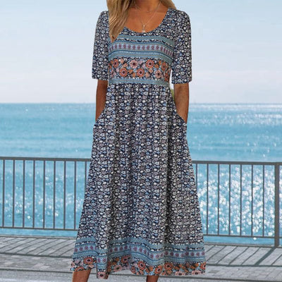 ELARA – MIDIKLEID AUS BEDRUCKTER BAUMWOLLE