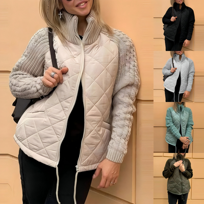 Stella - Strick Patchwork Puffy Jacke