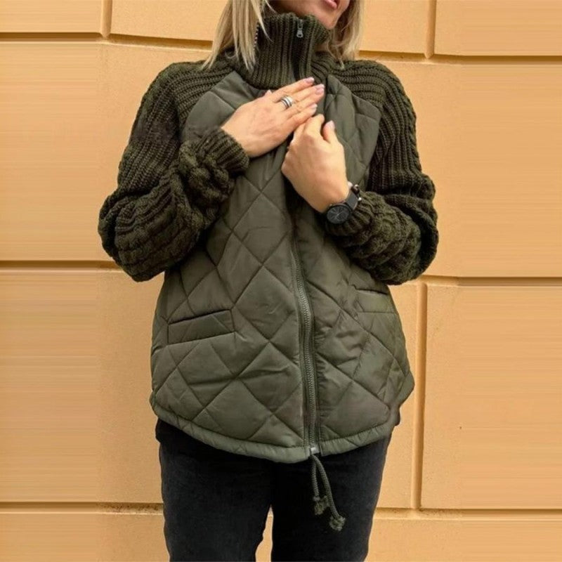 Stella - Strick Patchwork Puffy Jacke