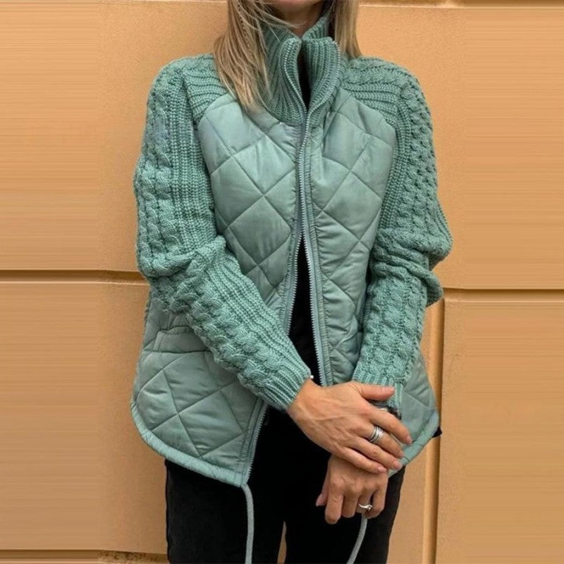 Stella - Strick Patchwork Puffy Jacke