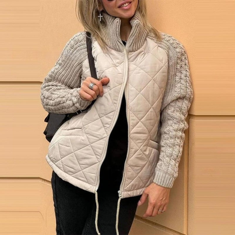Stella - Strick Patchwork Puffy Jacke