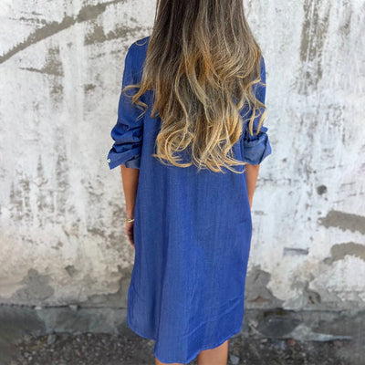 Moniek™ | Bequemes Jeanshemdkleid
