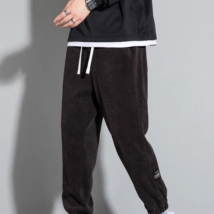 PASCAL - GERIPPTE JOGGINGHOSE MIT KORDELZUG