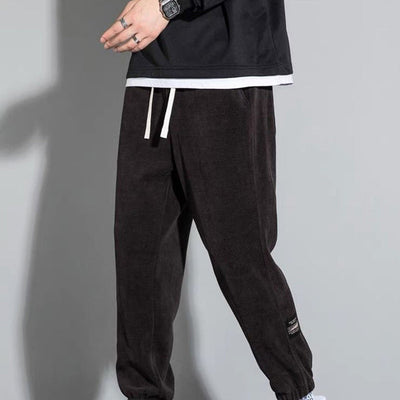 PASCAL - GERIPPTE JOGGINGHOSE MIT KORDELZUG