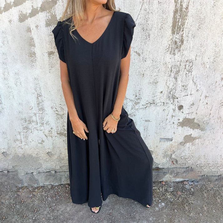 MARINA - JUMPSUIT MIT V-AUSSCHNITT