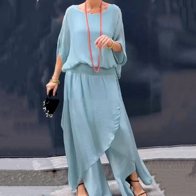 NADIRA - ASYMMETRISCHES BLUSE- UND HOSENSET