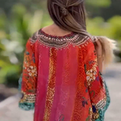 PINAR - ASYMMETRISCHES KLEID MIT V-AUSSCHNITT