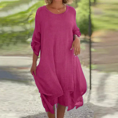 TUGBA - LOCKERES KLEID MIT RUNDHALSAUSSCHNITT