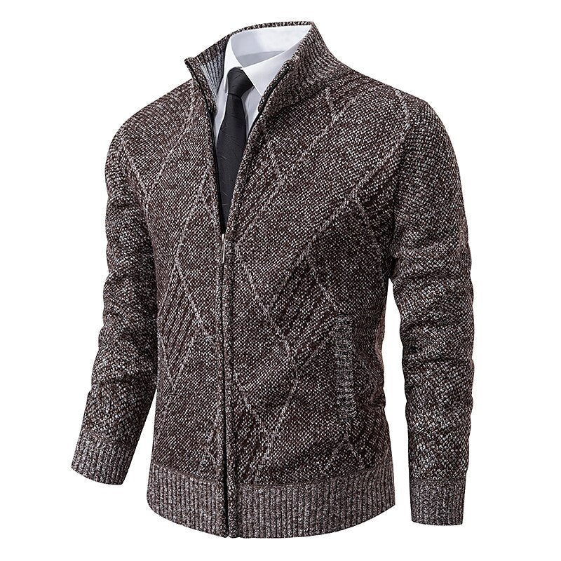 Alder Modehaus - Stylischer Zipper-Strickpullover für Herren
