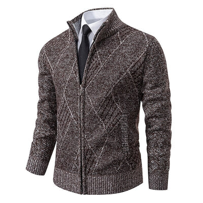 Alder Modehaus - Stylischer Zipper-Strickpullover für Herren