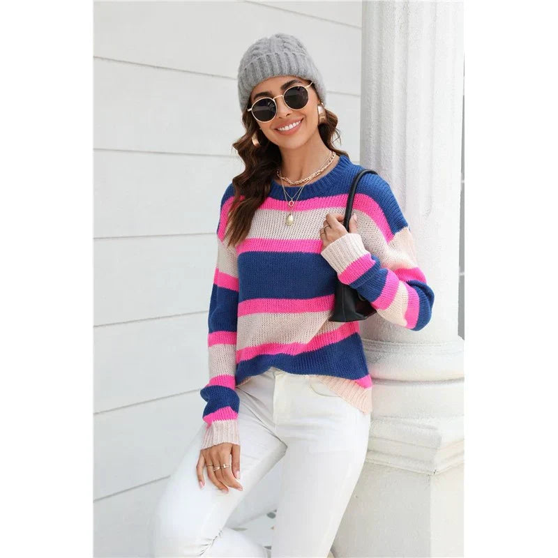 Abigail | Vibrant Striped Comfort Damenpullover