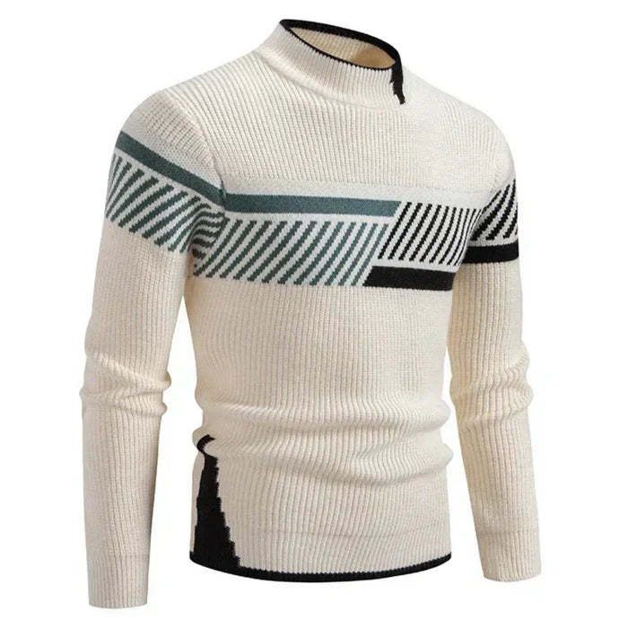 Denis | Trendy Geometrischer Strickpullover für Männer