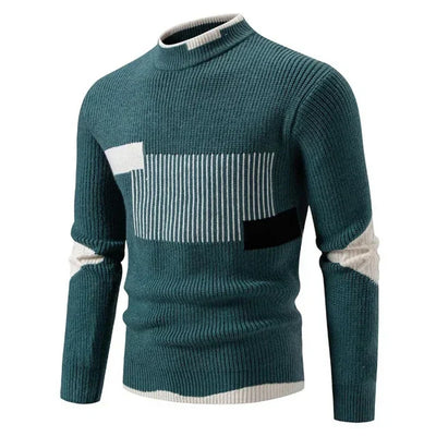 Denis | Trendy Geometrischer Strickpullover für Männer
