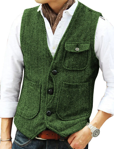 Timoleon | Stilvolle ärmellose Vintage-Tweed-Weste für Männer