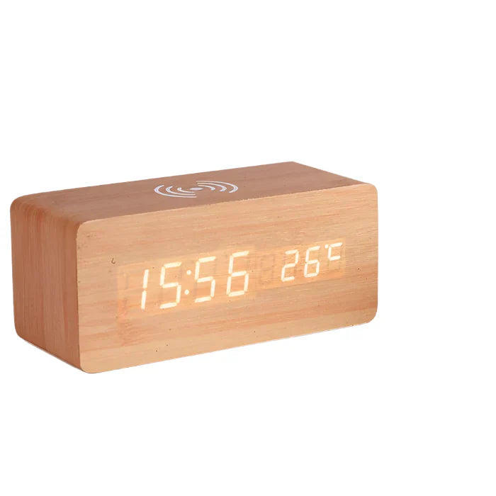 SmartGlow Bluetooth-geste gesteuertes LED-Wecker aus Holz