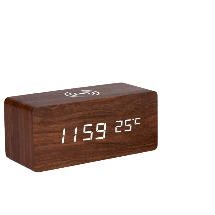 SmartGlow Bluetooth-geste gesteuertes LED-Wecker aus Holz