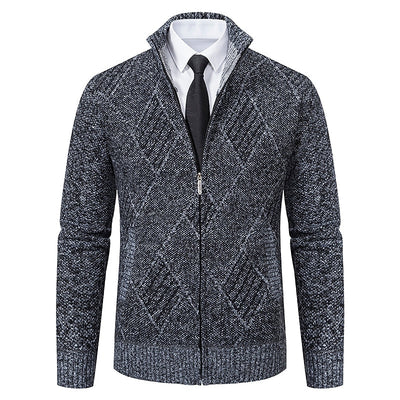 Alder Modehaus - Stylischer Zipper-Strickpullover für Herren