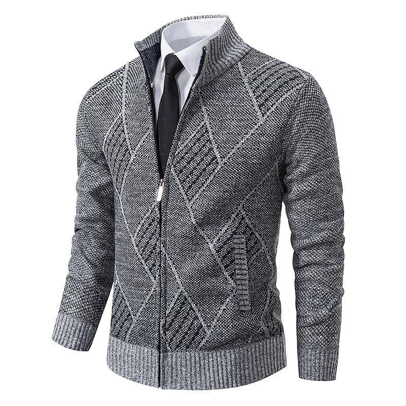 Alder Modehaus - Stylischer Zipper-Strickpullover für Herren
