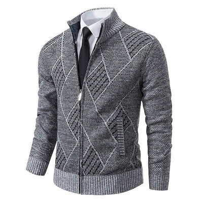 Alder Modehaus - Stylischer Zipper-Strickpullover für Herren